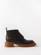 Loewe - Leather Combat Boots - Mens - Black