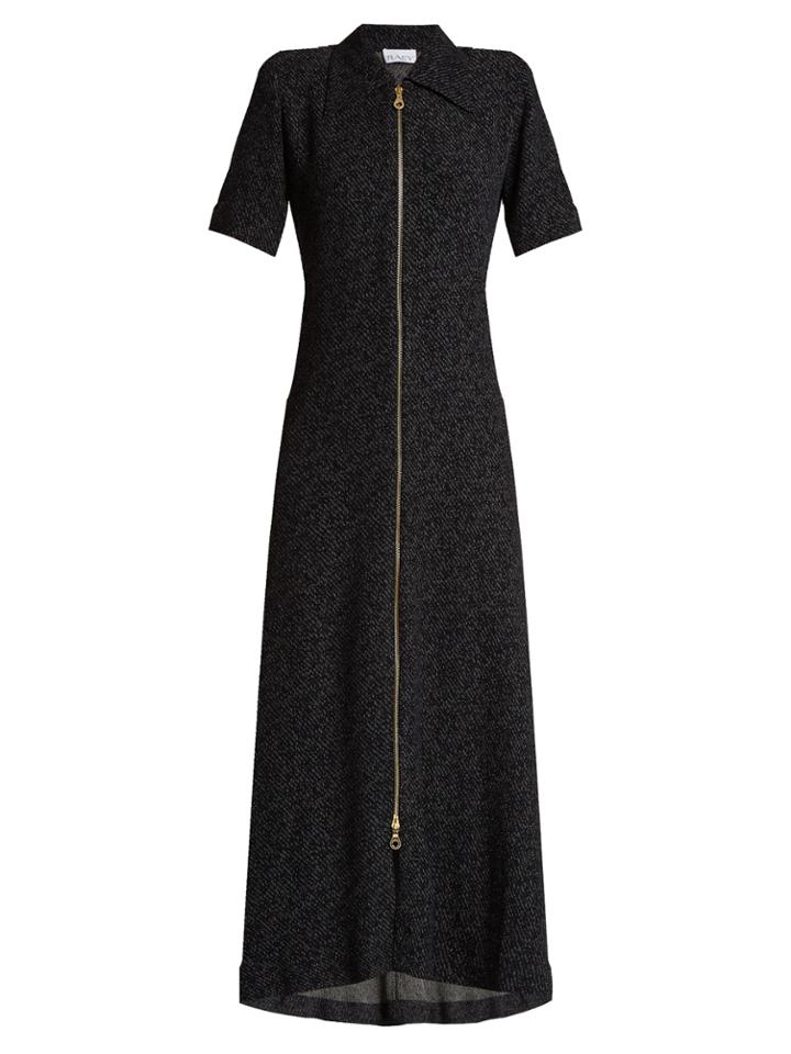 Raey Zip-front Speckle-crepe Dress