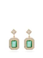 Matchesfashion.com Jade Jagger - Diamond, Emerald & 18kt Gold Drop Earrings - Womens - Emerald