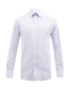Tom Ford - Point-collar Cotton-poplin Shirt - Mens - Light Blue