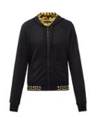 Matchesfashion.com Versace - Baroque-lined Zip-up Hooded Sweatshirt - Mens - Black Multi