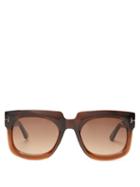 Matchesfashion.com Tom Ford Eyewear - T Monogram Square Acetate Sunglasses - Womens - Brown