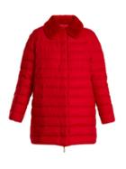Matchesfashion.com Moncler - Winnipeg Fur Trimmed Quilted Down Cashmere Coat - Womens - Red