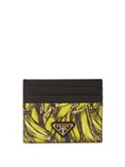 Matchesfashion.com Prada - Banana Print Saffiano Leather Cardholder - Womens - Yellow Multi