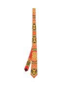 Matchesfashion.com Versace - Barocco-print Silk Tie - Mens - Red Multi