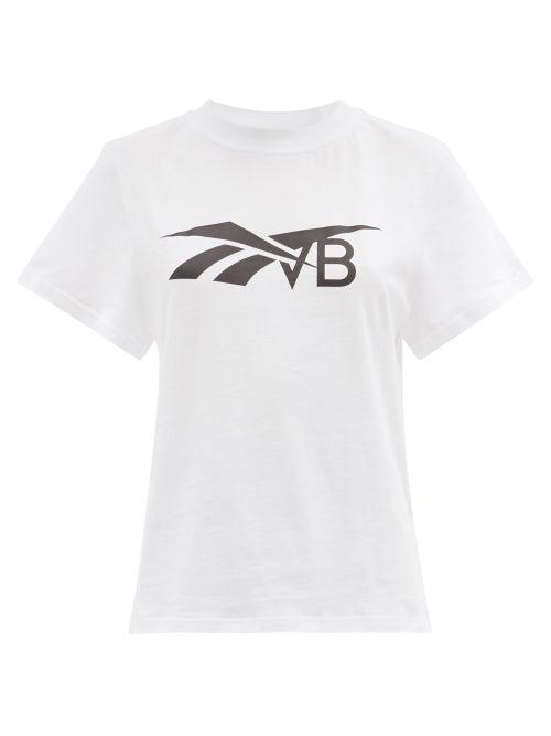Reebok X Victoria Beckham - Logo-print Cotton-jersey T-shirt - Womens - White