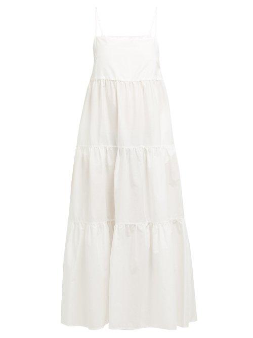 Matchesfashion.com Matteau - Tiered Cotton Sundress - Womens - White