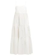 Matchesfashion.com Matteau - Tiered Cotton Sundress - Womens - White
