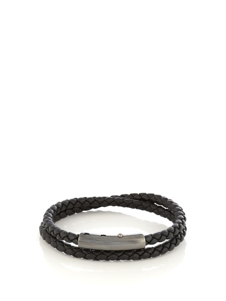 Bottega Veneta Intrecciato Double Leather Bracelet