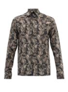 73 London - Wanderlust Paisley-print Silk-twill Shirt - Mens - Black Print