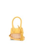 Matchesfashion.com Jacquemus - Le Chiquito Leather And Wicker Cross-body Bag - Womens - Yellow Multi