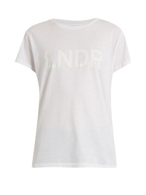 Matchesfashion.com Lndr - Lndr Logo Print Cotton Performance T Shirt - Womens - White