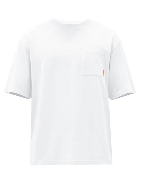 Matchesfashion.com Acne Studios - Extorr Logo-tab Cotton-jersey T-shirt - Mens - White