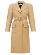 Matchesfashion.com Givenchy - Exaggerated Shoulder Belted Wool Blend Coat - Womens - Camel