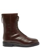 Legres - Lace-up Leather Boots - Womens - Dark Brown