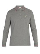 Moncler Long-sleeve Cotton-piqu Polo Shirt