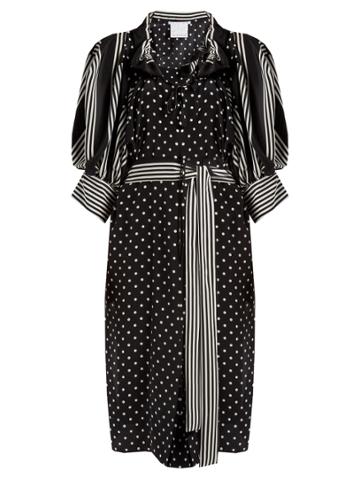 Stella Mccartney Polka-dot And Stripe Print Crepe Dress
