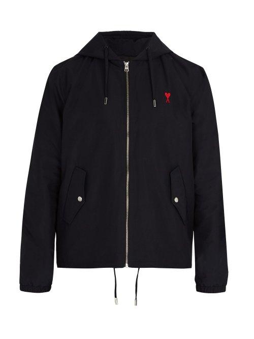 Matchesfashion.com Ami - Logo Embroidered Hooded Jacket - Mens - Navy