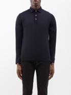 Thom Sweeney - Quarter-button Merino Polo Sweater - Mens - Navy