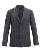 Matchesfashion.com Giorgio Armani - Single-breasted Wool-blend Twill Blazer - Mens - Grey