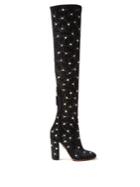 Aquazzura Cosmic Pearls Velvet Over-the-knee Boots