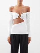 Christopher Esber - Distorted Quartz Cutout Jersey Top - Womens - White