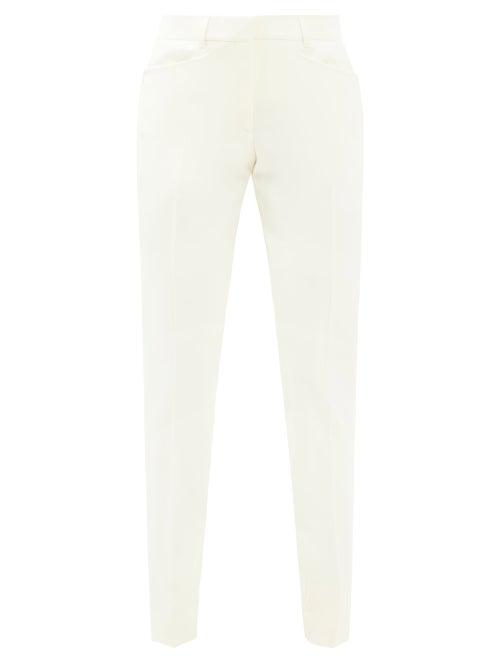 Tom Ford - Slim-leg Stretch-wool Twill Trousers - Womens - White