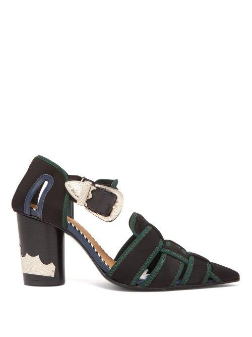 Matchesfashion.com Toga - Neoprene Strap Ankle Boots - Womens - Black Green