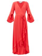 Matchesfashion.com Melissa Odabash - Cheryl Ruffled Wrap Dress - Womens - Red