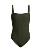 Matchesfashion.com Matteau - The Square Swimsuit - Womens - Dark Green