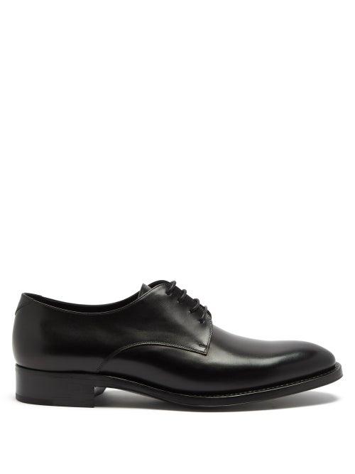 Saint Laurent - Adrien Leather Derby Shoes - Womens - Black