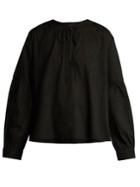 Nili Lotan Anla Tie-neck Cotton Blouse