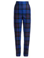Matchesfashion.com Versace - Tartan Wool Tapered Trousers - Womens - Blue Multi