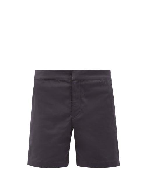 Orlebar Brown - Bulldog Avalon Cotton-blend Shorts - Mens - Grey