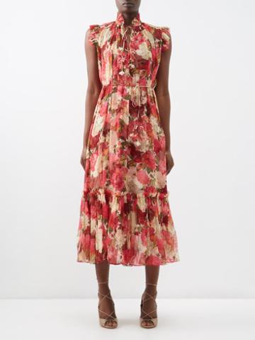 Zimmermann - Wonderland Rose-print Silk-voile Dress - Womens - Floral