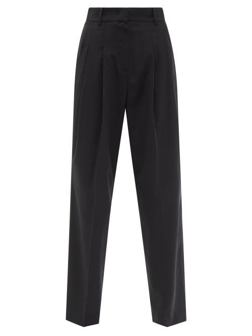 The Frankie Shop - Gelso Pleated Tailored Trousers - Womens - Black