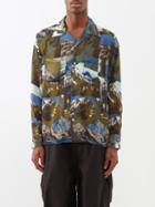 Noma T.d - Landscape-print Chiffon Shirt - Mens - Blue Acid Wash