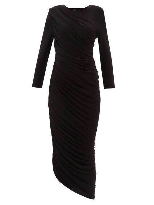Norma Kamali - Diana Asymmetric Jersey Midi Dress - Womens - Black