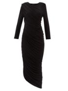 Norma Kamali - Diana Asymmetric Jersey Midi Dress - Womens - Black