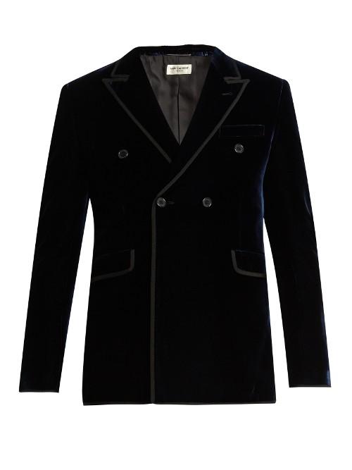 Saint Laurent Double-breasted Velvet Blazer
