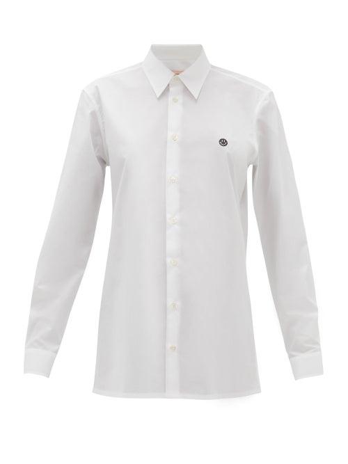 Matchesfashion.com Raf Simons - Logo-embroidered Cotton-poplin Shirt - Womens - White