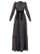 Matchesfashion.com Erdem - Claudina Puffed-sleeve Fil-coup Gown - Womens - Multi