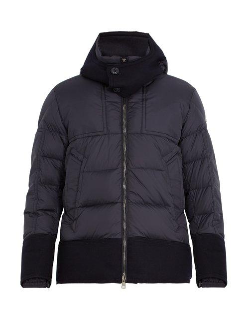 Matchesfashion.com Moncler - Dominique Contrast Trim Quilted Down Jacket - Mens - Navy