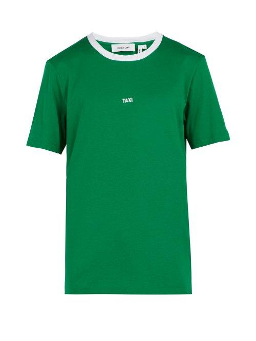 Matchesfashion.com Helmut Lang - Taxi Print Cotton Jersey T Shirt - Mens - Green White