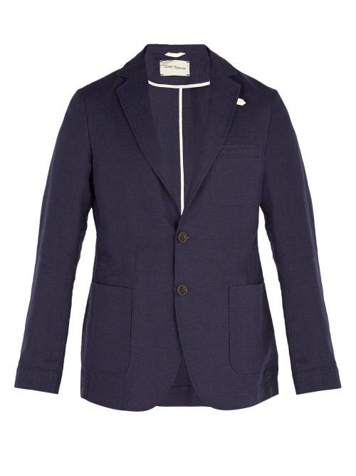 Matchesfashion.com Oliver Spencer - Theobald Linen Blazer - Mens - Navy