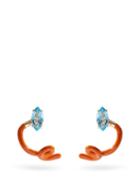 Matchesfashion.com Bea Bongiasca - Tendril Crawler Topaz, 9kt Gold & Enamel Earrings - Womens - Orange Multi