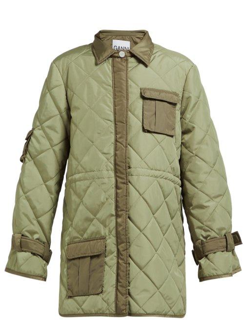 Matchesfashion.com Ganni - Aspen Quilted Ripstop Jacket - Womens - Khaki