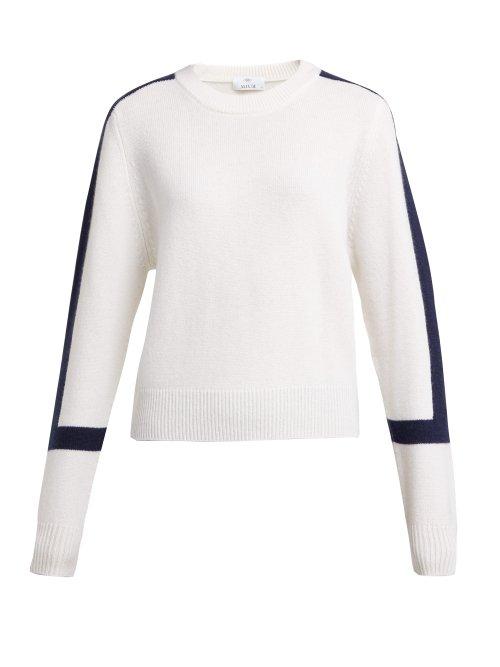 Matchesfashion.com Allude - Contrast Block Cashmere Sweater - Womens - Navy Multi