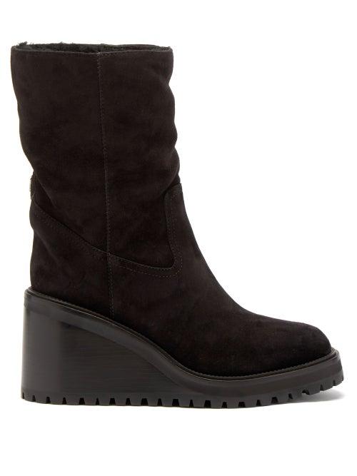 Jimmy Choo - Yola 80 Suede Boots - Womens - Black