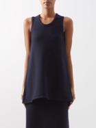 Raey - Scoop-neck Merino Wool Felted A-line Vest - Womens - Navy